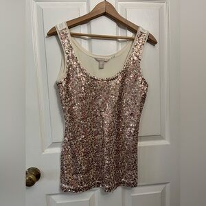 Banana Republic Gold Sequin Tank Top